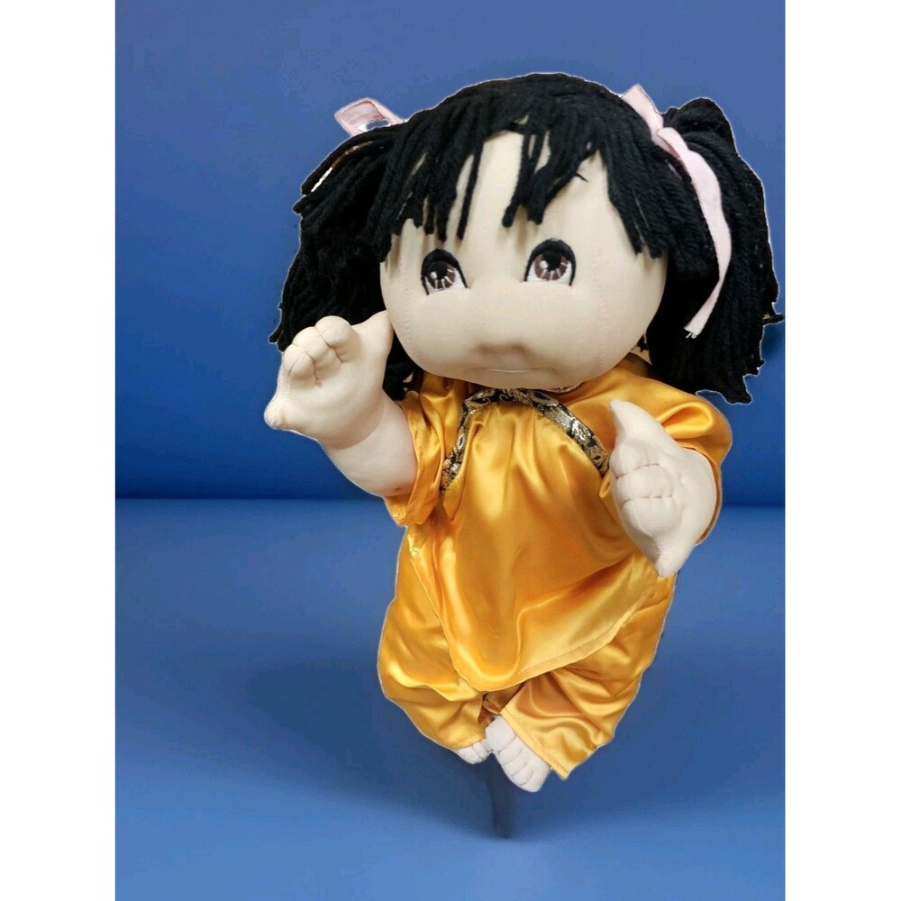 AUNT BETTY'S KIDS Asian ORPHAN 💧 Doll Yarn ORIENTAL Gold HTF 1984 & ID Card CPK